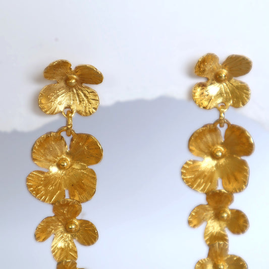 Brincos Hortênsias longos